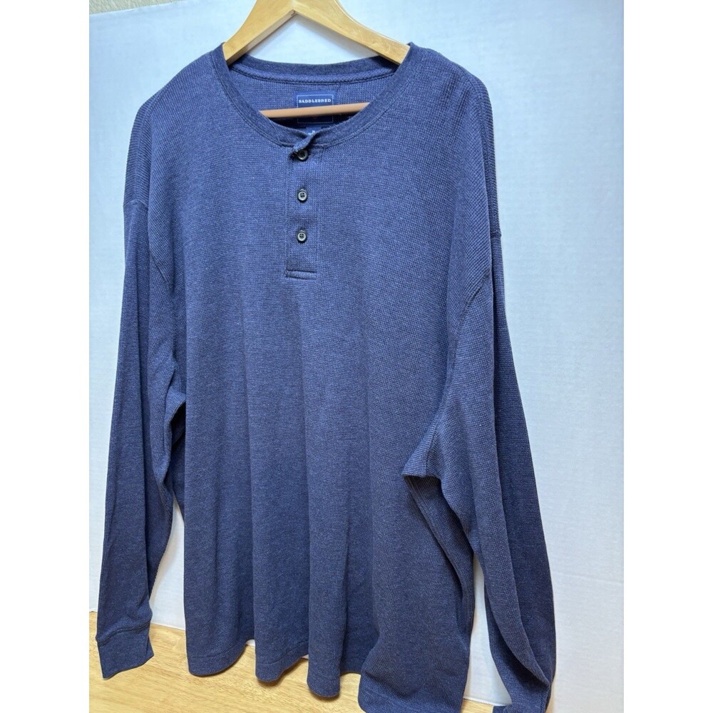 Saddlebred Men’s Shirt Blue Size 2x Long Sleeve Pull Over Big & Tall